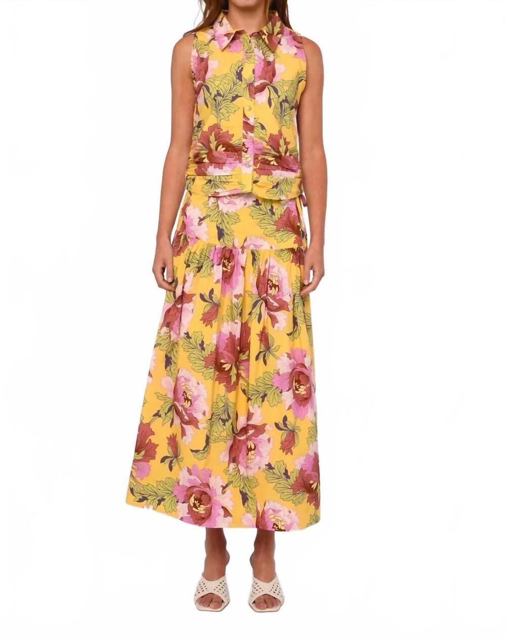 NEW LOVE THE LABEL taylor midi wrap skirt in yellow
